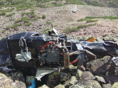 Опубликованы кадры с места крушения вертолета в Якутии